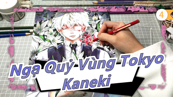 [Ngạ Quỷ Vùng Tokyo] Vẽ thiên thần Ken Kaneki bằng chì màu|Bút chì màu hòa tan trong nước??_4