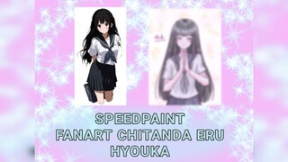 menggambar Chitanda Eru dari anime hyouka