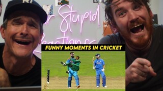 20 FUNNY MOMENTS IN CRICKET HISTORY REACTION!!