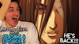 HE'S BACK! | The Door of Hope REACTION - Attack on Titan Season 4 Episode 3