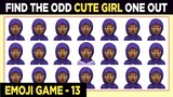 Cute Girl Odd One Out Emoji Games No 13 | Find The Odd Emoji One Out | Spot The Odd Emoji Out