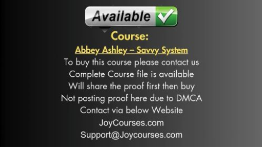 [JOYCOURSES•COM] (CHEAP) Abbey Ashley – Savvy System