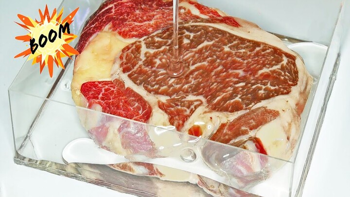 Comparable to canned herring! The steak was made into a glue specimen and opened after 60 days...【Je