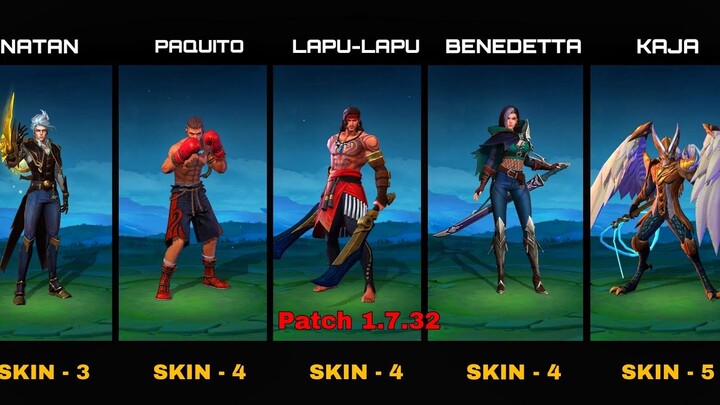 TOP 10 HEROES in Mobile Legends with MOST NUMBER OF SKINS