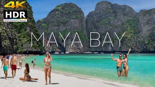 4K HDR // Walking Maya Bay in Krabi | BEST Beach in the World | Thailand 2023 - With Captions