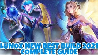 LUNOX BEST BUILD 2021 NEW COMPLETE GUIDE - TUTORIAL - BUTTERFLY SERAPHIM - MOBILE LEGENDS