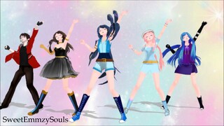 MMD ~ Aph, Draco, Funneh, Gold, Lunar, Rainbow ~ MLP (Equestria Girls)