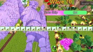 WAVE 70 EXTREME "auto skip ON" solo. sasuke 6 STAR LVL 150 FICOU op DEMAIS NO ALL STAR TOWER DEFENSE