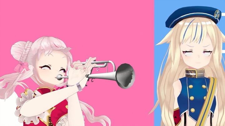 [Tanaka Hime Suzuki Hina MMD] The princess who deliberately blows the trumpet to irritate Hina (●ˇ∀ˇ