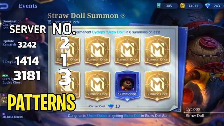 STRAW DOLL SUMMON EVENT PATTERN GUIDE || MOBILE LEGENDS