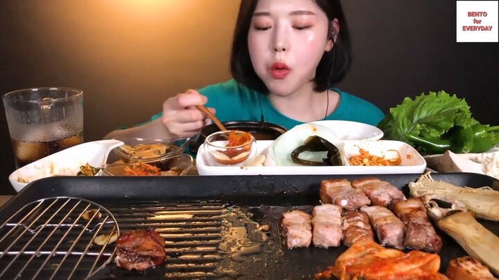 Món Hàn : Thịt ba chỉ nướng cuộn rau siêu ngon 5 #monHan