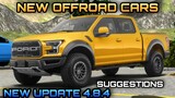 New Update 4.8.4 | New Offroad Cars in Car Parking Multiplayer | Suggestions