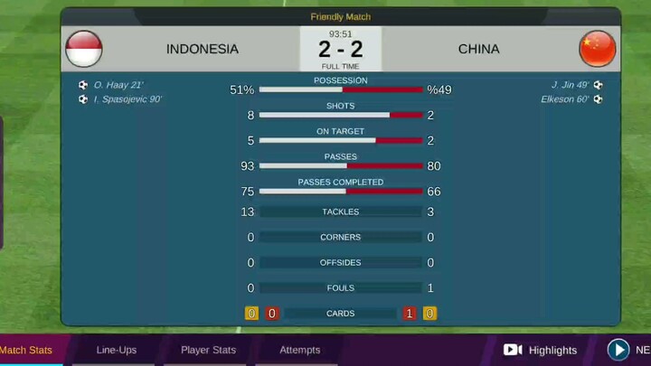 Highlights Indonesia vs China Pro League Soccer