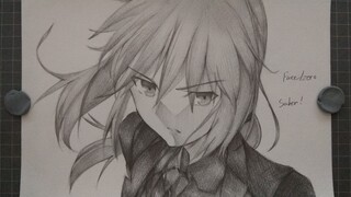 【手绘】240分钟画出Saber《Fate/stay night》【ERIKO】你见过这么帅气的Saber吗？