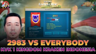 1 VS 3 KVK KINGDOM KRAKEN INDONESIA KVK 1, 2983 VS EVERYBODY (RISE OF KINGDOMS)