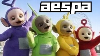 [aespa] Phiên bản Teletubbies của Black Mamba, dòng màu đen tự nhiên với màu hồng đậm