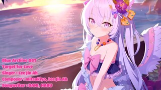 [Karaoke Lyric] Target for Love with Azusa Swimsuit Live2D | Vietsub