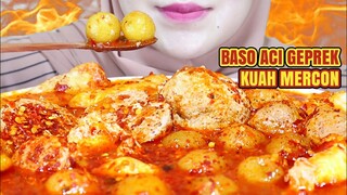 ASMR BAKSO ACI GEPREK KUAH MERCON PEDAS GILA | SAHUR ULUL ASMR