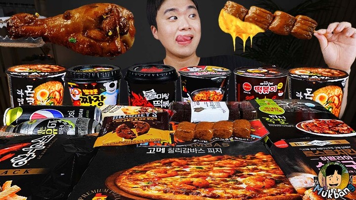 ASMR MUKBANG 편의점 핵불닭 미니!! 떡볶이 & 핫도그 & 치즈 피자 FIRE Noodle & HOT DOG & CHEESE PIZZA EATING SOUND!