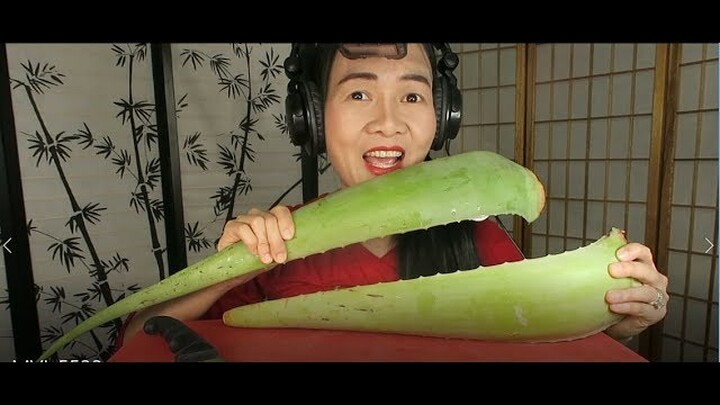 ASMR EATING ALOE VERA. ĂN CÂY NHA ĐAM.