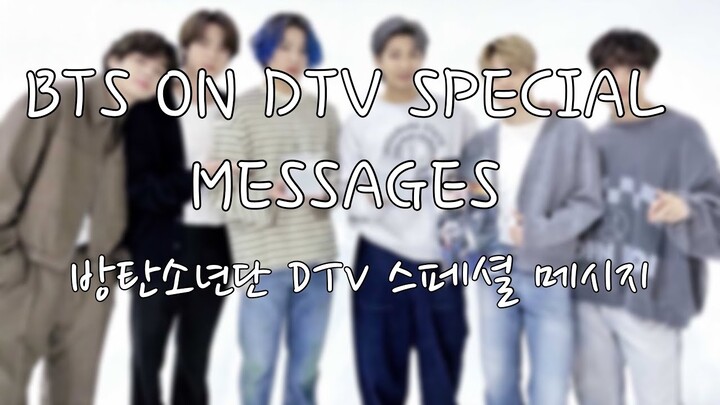 [ENG SUB] BTS SPECIAL MESSAGES FROM JAPANESE dTV!!!