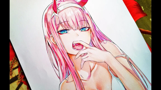 การวาด --Zero สองขั้นตอนโดยขั้นตอน Darling In The Franxx Darling In The Franxx