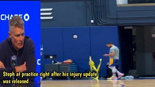 Steph Walking without a boot 👀 Practice after his injury update