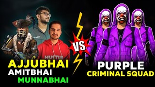 Ajjubhai, @Desi Gamers And @Munna bhai gaming Vs Purple Criminal Squad op gameplay-Garena  free Fire