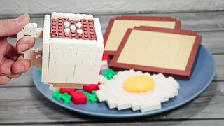 Lego Breakfast with Bread and Eggs - Lego In Real Life 1 / Stop Motion Cooking ＆ตลก ASMR