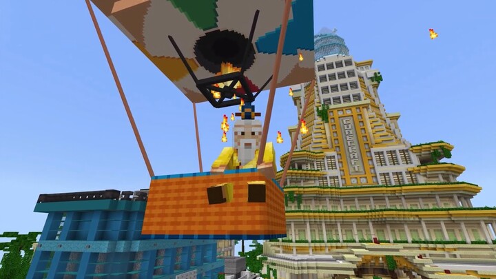 Minecraft / Going On A Hot Air Balloon.Ride Around The City | The Cube Craft Server Part 19