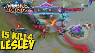 Mobile Legends - Gameplay part 27 - Lesley 15 kills(iOS, Android)