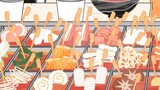 [Animasi Mukbang]-Warung Makan Larut Malam｜Oden Memasak yang Immersive untuk Dua Orang~