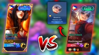 BL4CK AURORA VS TOP 2 SUPREME BEATRIX IN RANK | WHO WINS?? | AURORA - MOBILE LEGENDS | MLBB