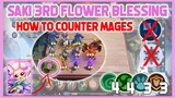 HOW TO COUNTER MAGE LINEUP EASY TO BUILD-SAKI 3RD SKILL FLOWER BLESSING  - Mobile Legends Bang Bang
