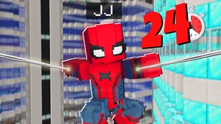 MAIZEN became SPIDER-MAN for 24 HOURS - SuperHero Story in Minecraft (JJ and Mikey)