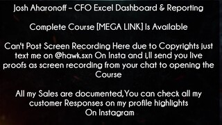 Josh Aharonoff Course CFO Excel Dashboard & Reporting download