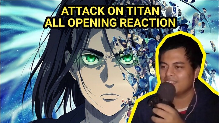Attack On Titan All Opening Reaction 1-7 Bongol Pika #anime #reaction #wibu