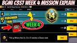 Season c3s7 M14 week 4 mission explain)Pubg Mobile rp mission | Bgmi week 4 mission explain/Uc Buy