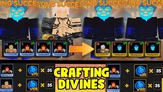 CRAFTING MY 4 DIVINES WITH 35 FRUITS EACH IN ANIME FIGHTER SIMULATOR!