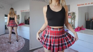 SCHOOL GIRL MINI SKIRT TRY ON HAUL