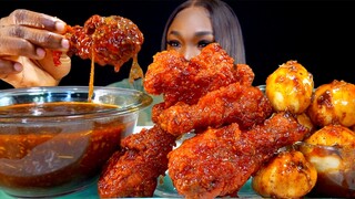 SPICY FRIED CHICKEN MUKANG | KOREAN FRIED CHICKEN MUKBANG  | 2X SPICY CHICKEN | Mukbang