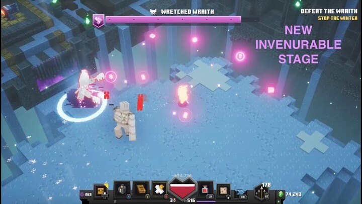 Minecraft Dungeons Luminous Night Updated Wretched Wraith (New invulnerable Stage!!)
