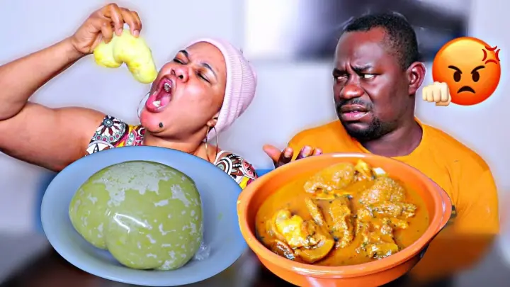 Extreme eating messy disgusting mukprank |fufu with banga soup mukbang |African food mukbang