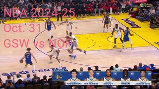 Golden state warriors VS New orleans pelicans | OCT 31 2024 | NBA 2024-2025