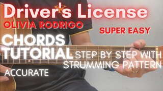 Olivia Rodrigo - Drivers License Chords (Guitar Tutorial) for Acoustic Cover