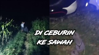 motor di ceburin wowo ke sawah