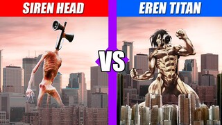 Siren Head vs Eren Attack Titan | SPORE