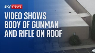 Footage appears to show rifle and body on roof after Trump shot