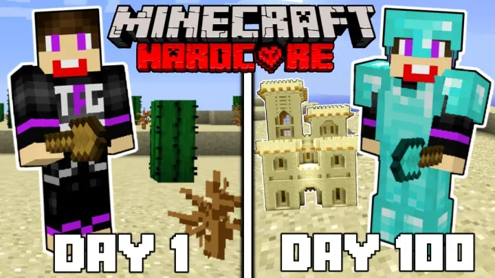 I Was STRANDED For 100 Days In A Minecraft Desert!