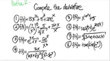 OSU Math 1151 Practice2: Compute the derivative (1)-(8)